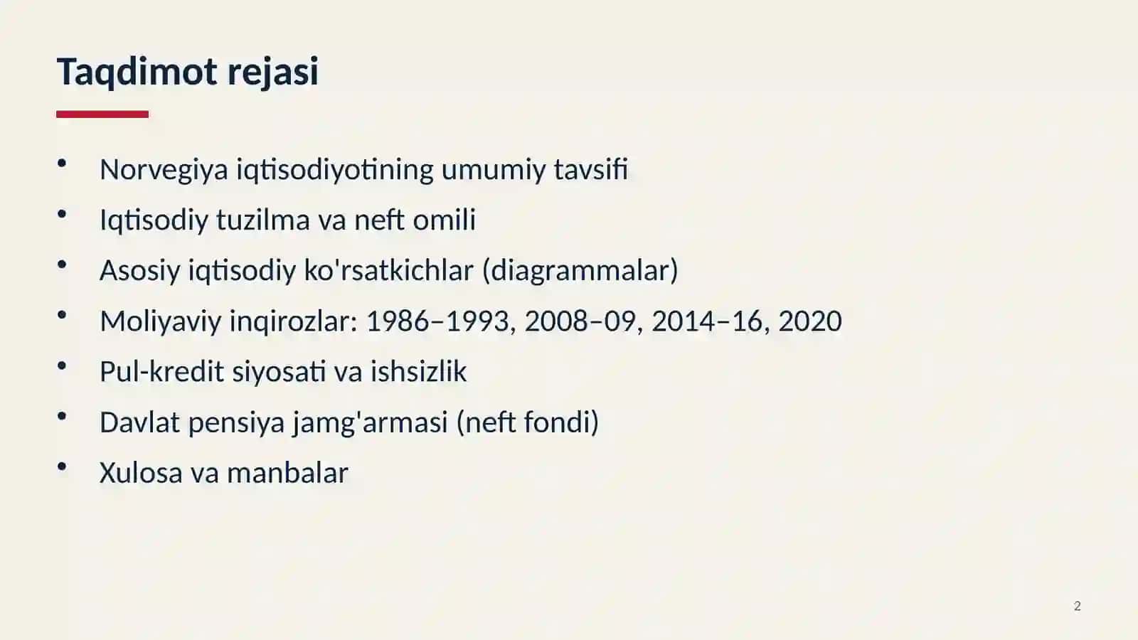 NORVEGIYA IQTISODIYOTI 2