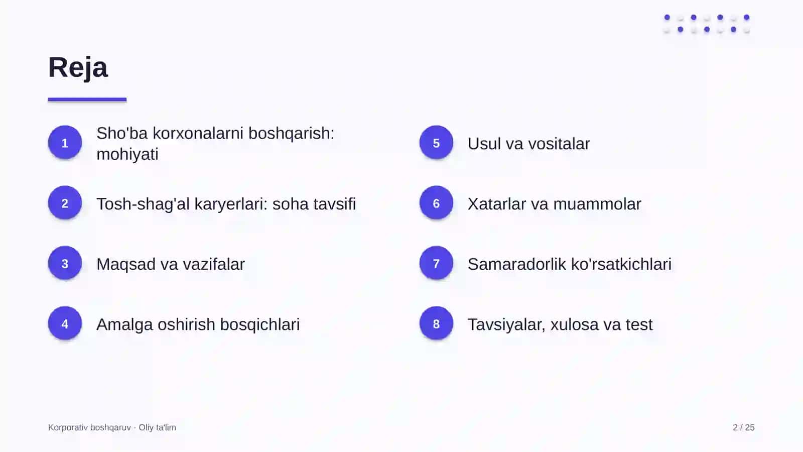 tosh shag'al karyerlarida sho'ba korxonalarni boshqarish 7676 2