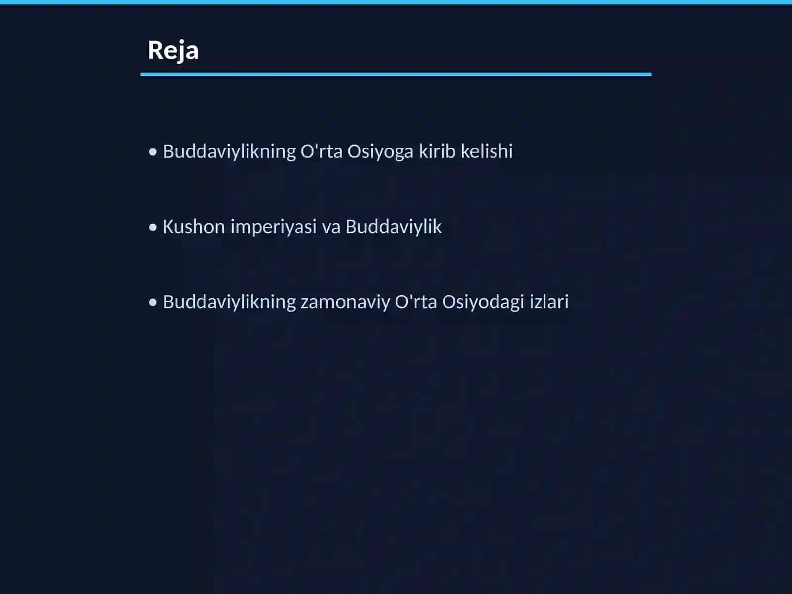 O'rta Osiyoda buddaviylik dinining tarqalishining tarixiy ildizlari va hozirgi zamon O'rta Osiyoda Buddaviylik dinining tarqalishi Kushon madaniyati va uning o'ziga xos jihatlari 2
