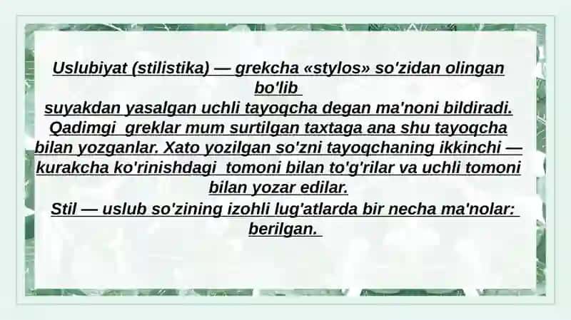 Ona tili o'qitish metodikasi 2