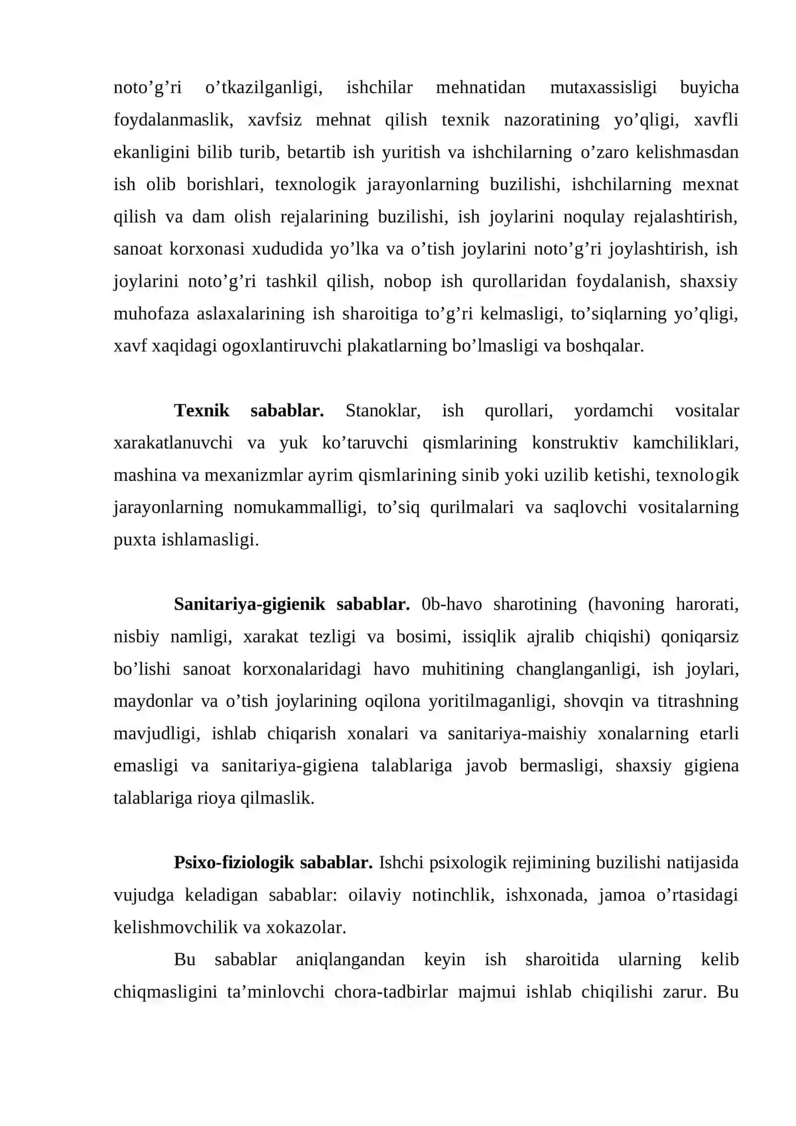 Jarohatlanish va kasb kasalliklari sabablarini tahlil qilish 2