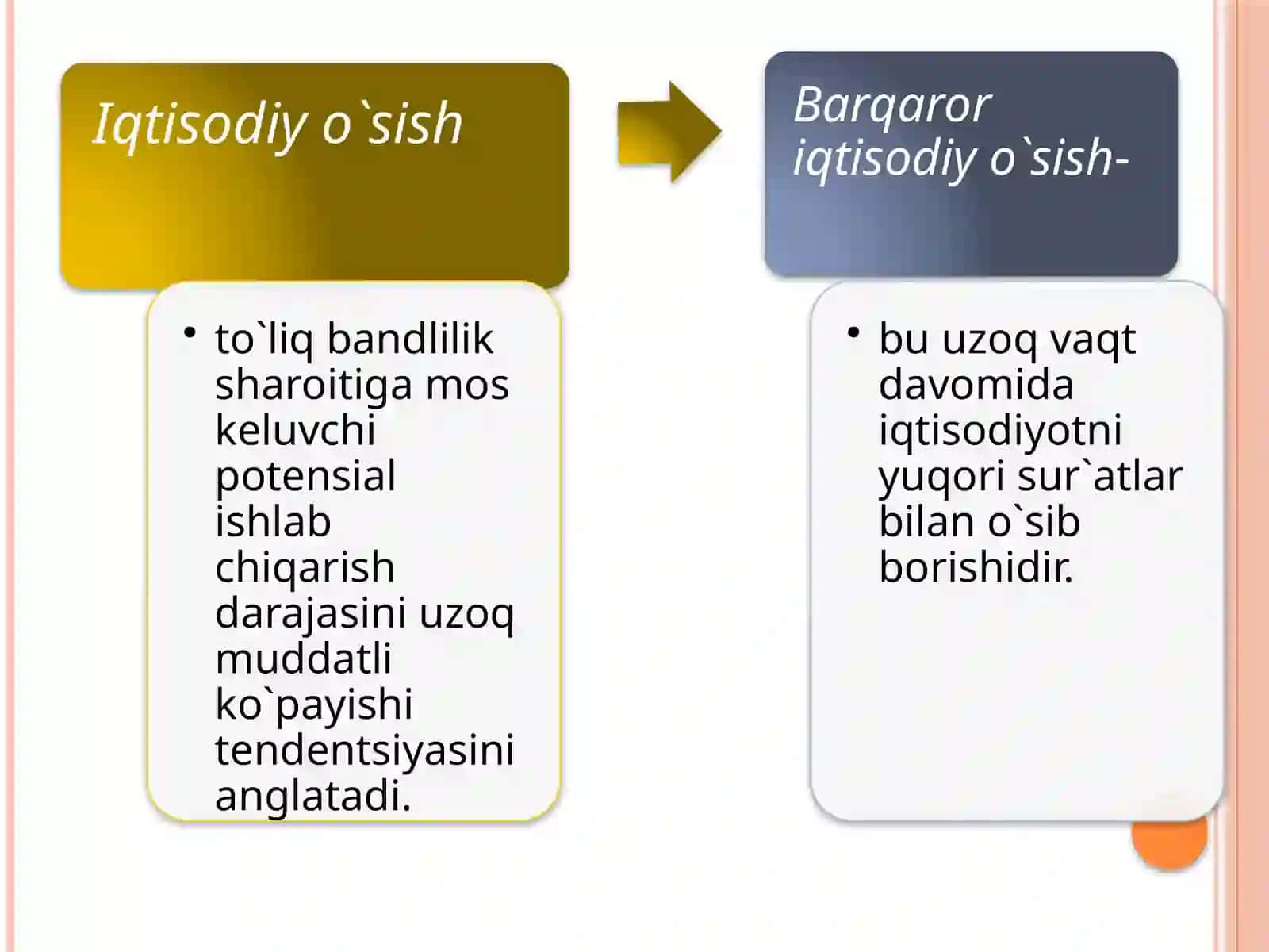 Iqtisodiyo’sishning umumiy tavsifi va Neoklassik modellar 2