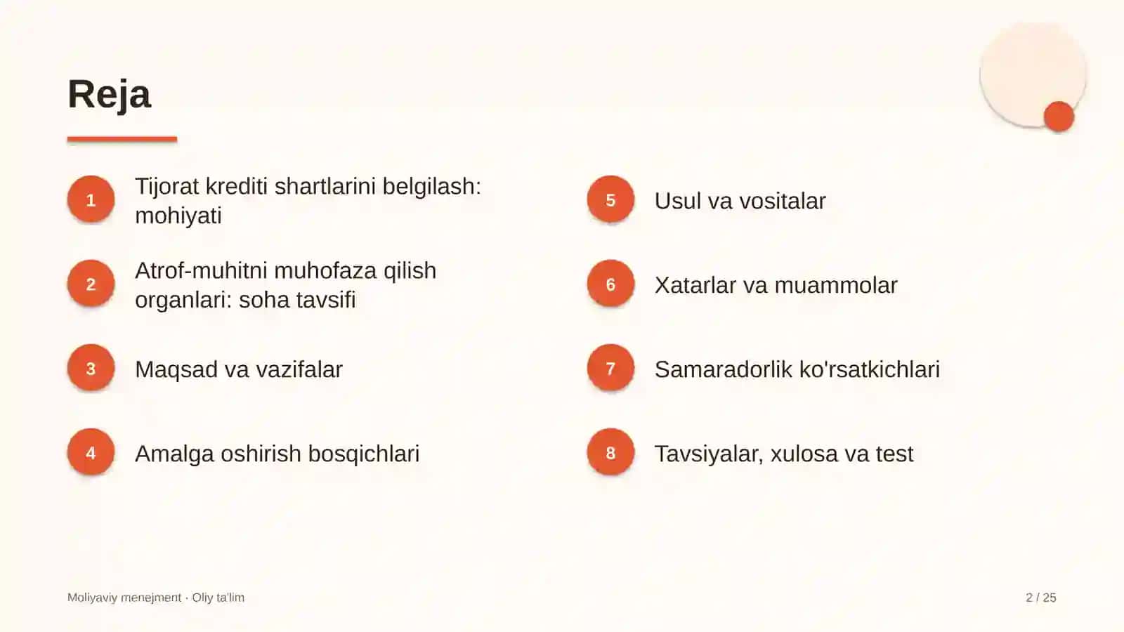 Atrof-muhitni muhofaza qilish organlarida tijorat kreditini berish shartlarini belgilash 2