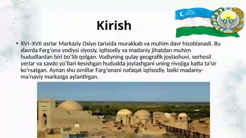 XVI–XVII asrlarda Farg‘ona vodiysida madaniy-ma’naviy hayot va ilmiy muhit 2