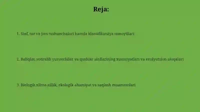 Biologik xilma-xillik, ekologik ahamiyat va saqlash muammolari 2