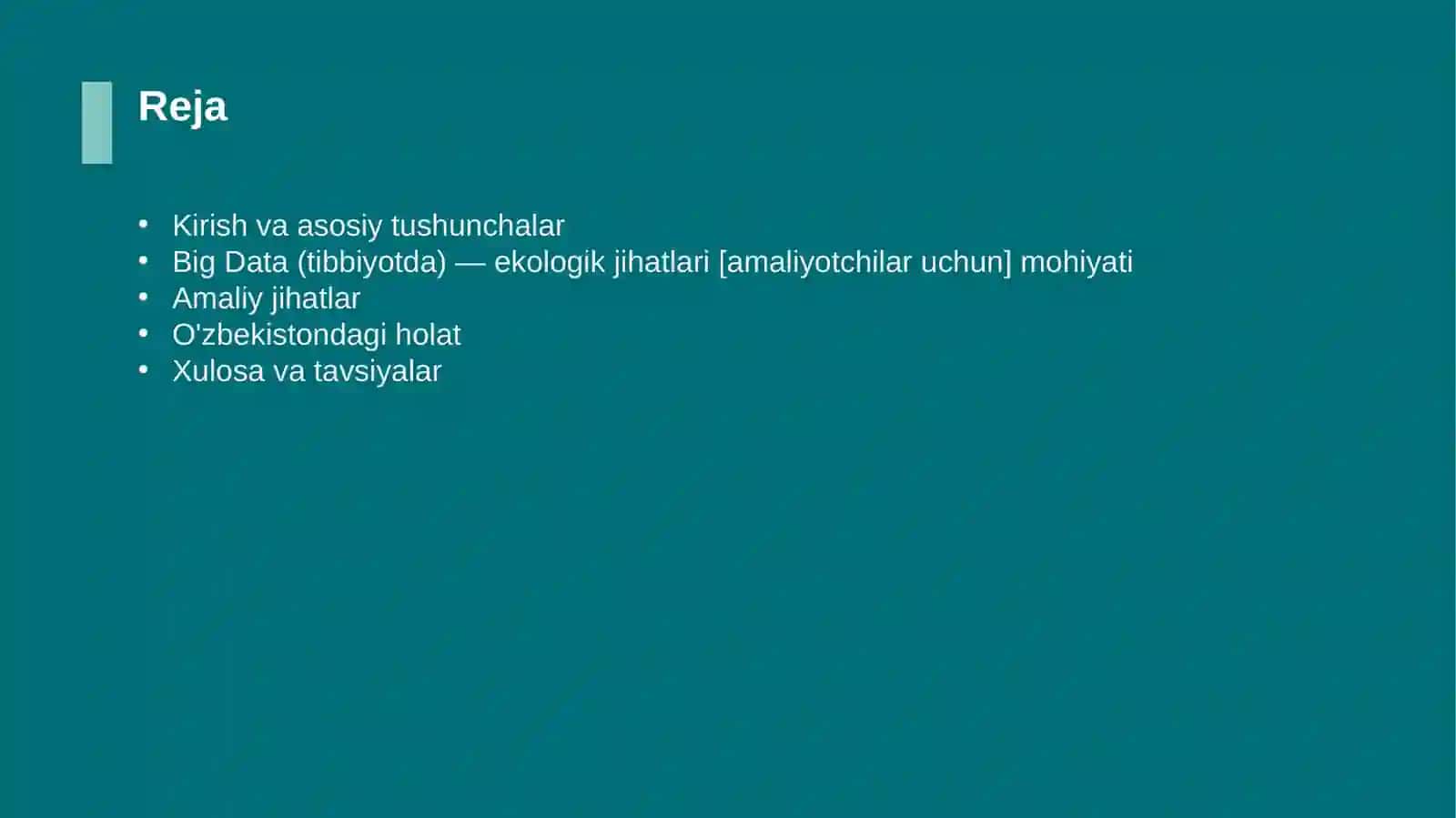 Big Data (tibbiyotda) — ekologik jihatlari [amaliyotchilar uchun] 2