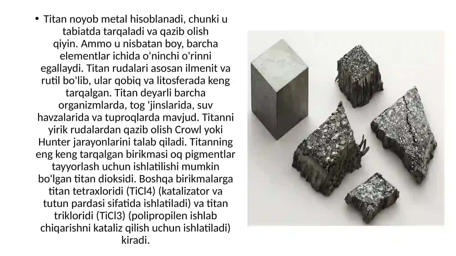 Titan  guruhchasi  elementlarining ishlatilishi 2