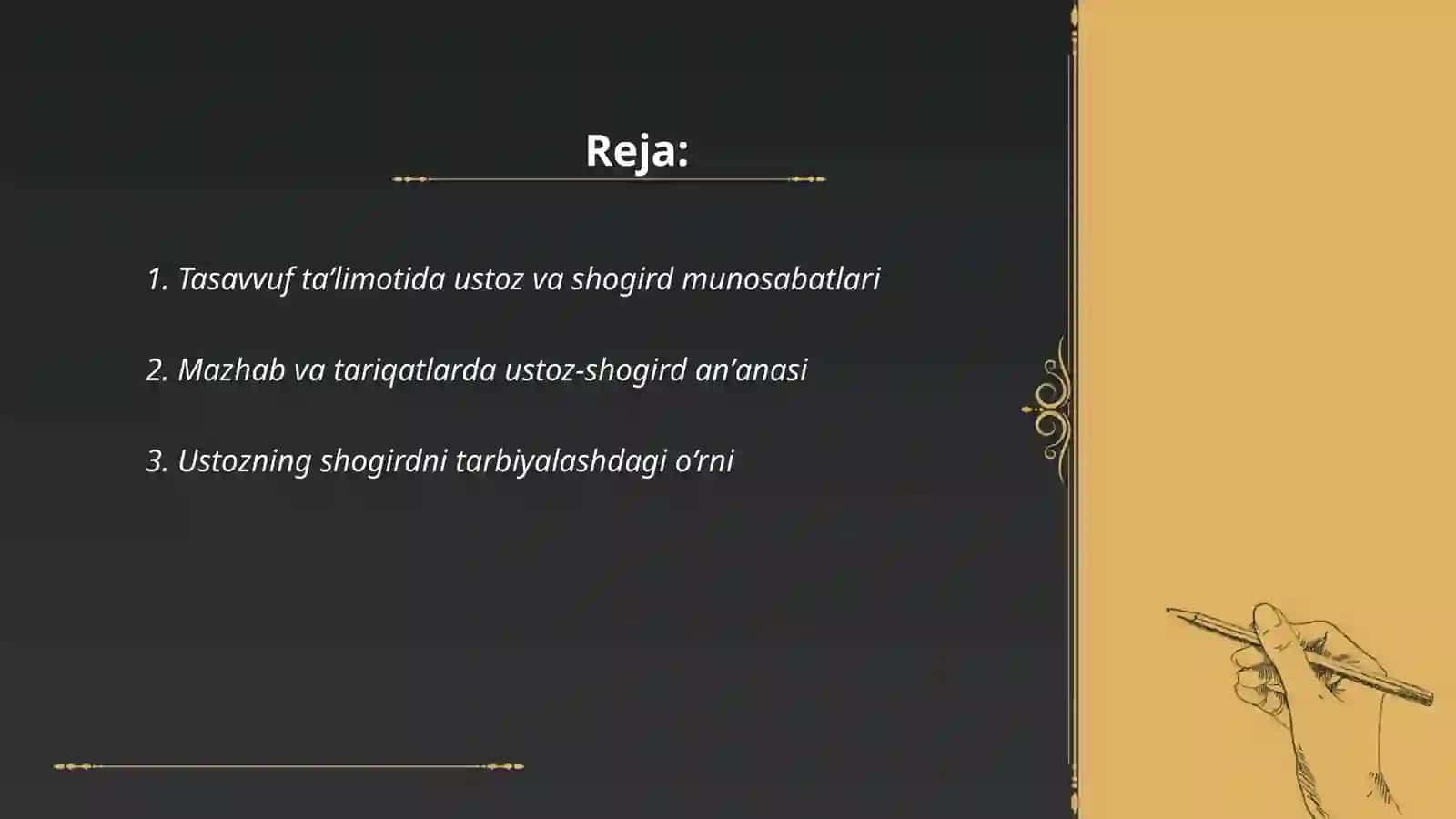Tasavvuf taʼlimotidagi ustoz va shogird anʼanalarining qoʻllanishi masalalari 2