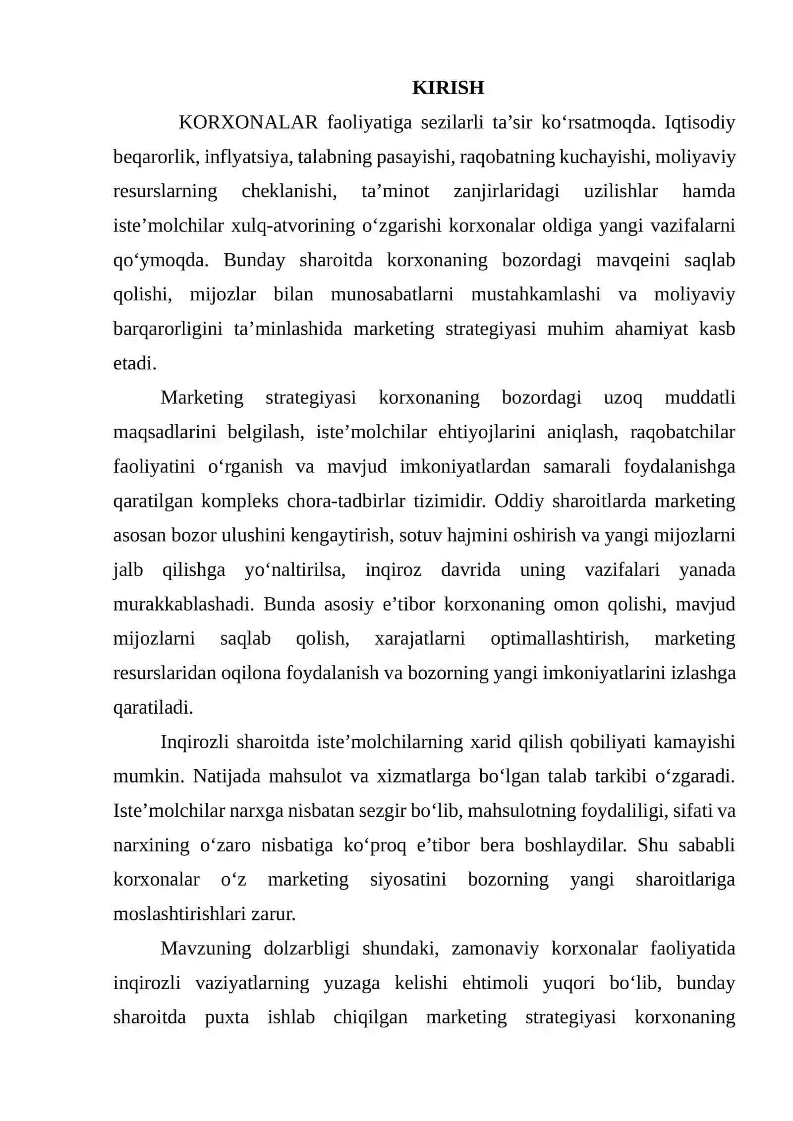INQIROZLI SHAROITIDA MARKETING STRATEGIYASI 2