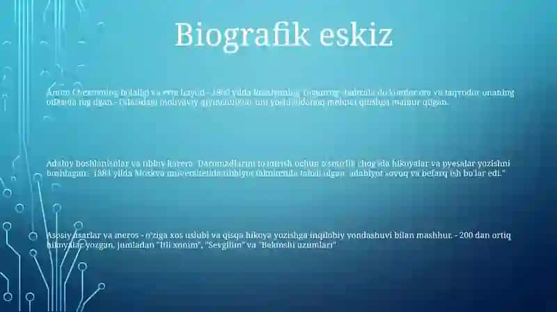 A.P.Chexov Hikoyalari Va U HaqidaQiziqFaktlar 2