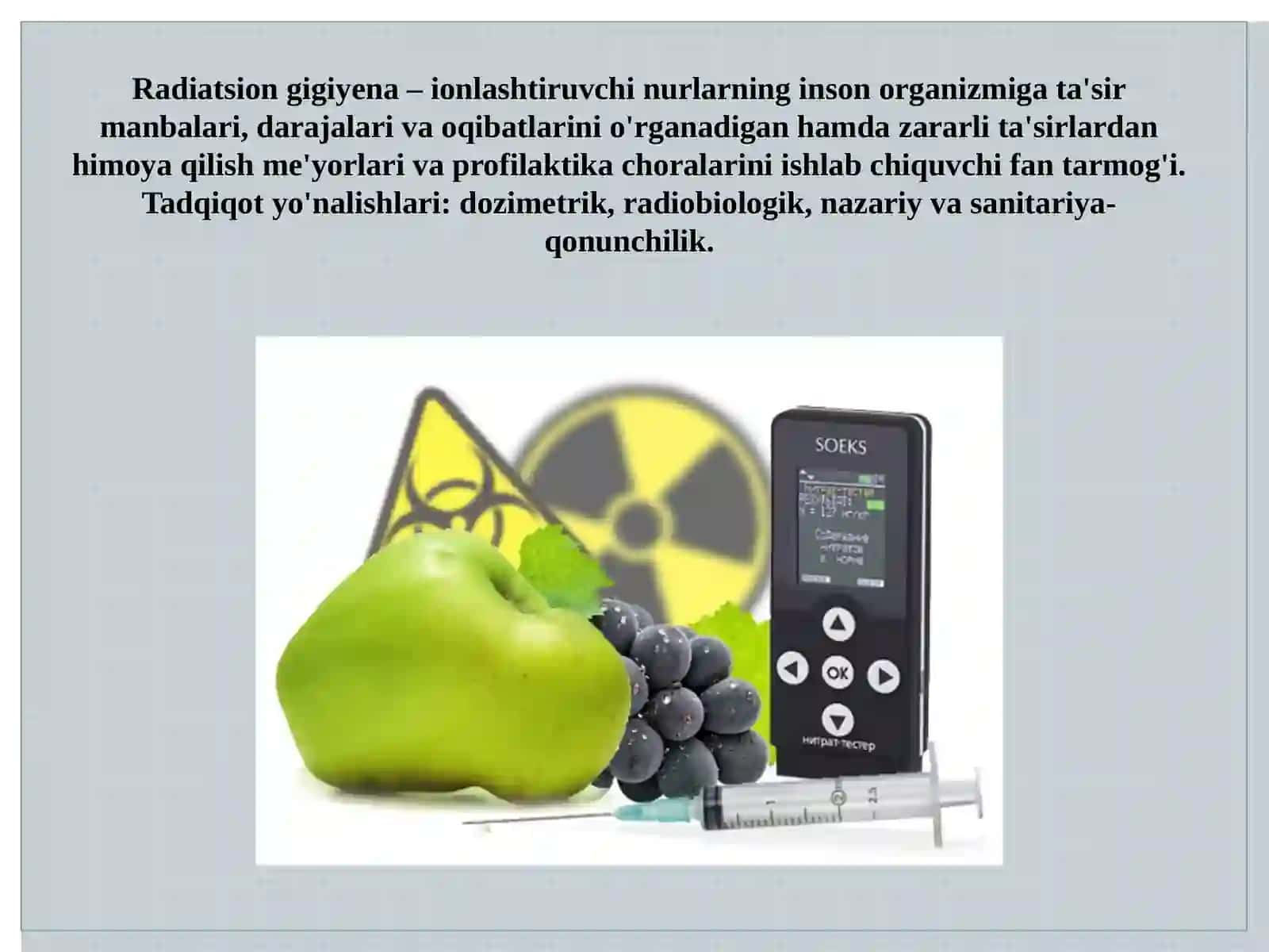 Biologiya - Radiatsion gigiyena 2