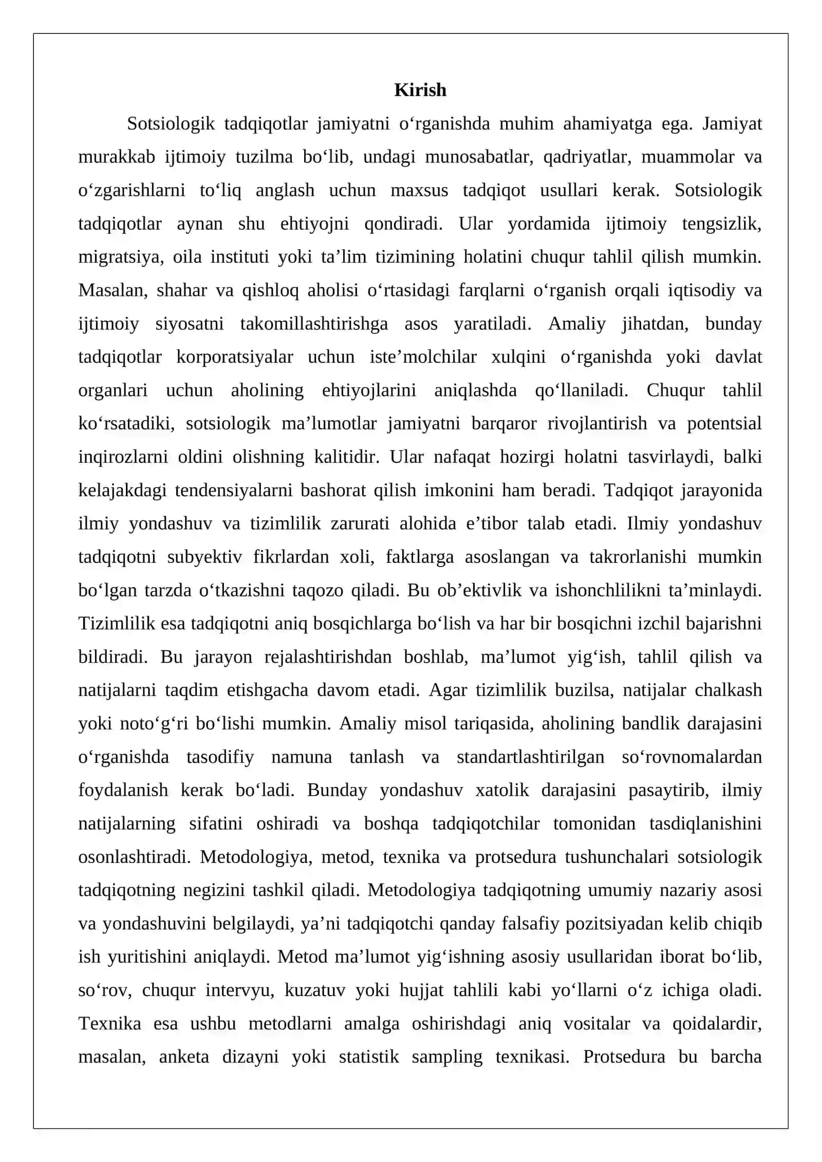 Sotsiologik tadqiqotlar metodologiyasi 2
