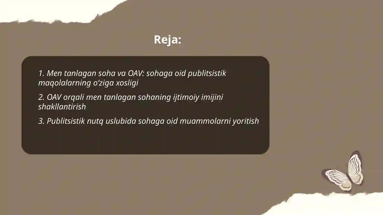 "Men tanlagan soha va OAV" mavzusida esse yozish 2