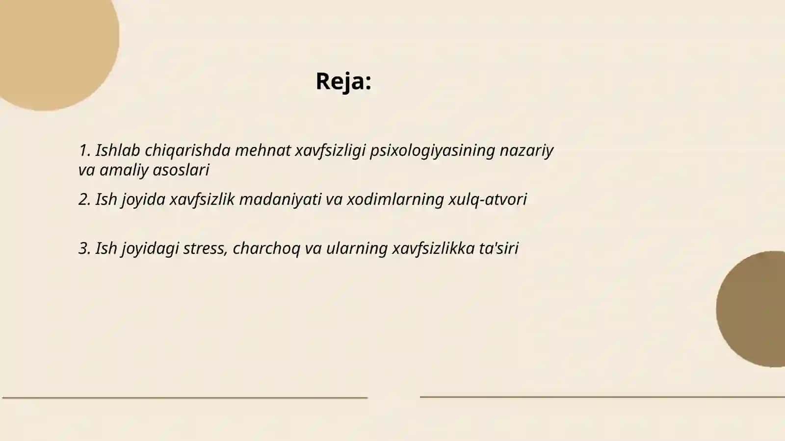 Ishlab chiqarishda mehnat xavfsizligini ta'minlash psixologiyasi. Ishlab chiqarishda muqobil muhitni taminlash. Davolash - profilaktika muassasalarida fuqaro muhofazasini tashkiliy tuzilishi va asosiy vazifalari 2