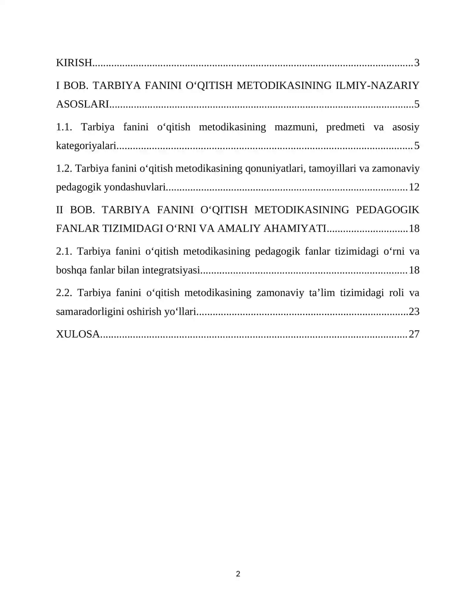 Abdullayeva Ikbolay TARBIYA FANINI OʻQITISH METODIKASINING NAZARIY ASOSLARI VA PEDAGOGIK FANLAR TIZIMIDAGI OʻRNI 2