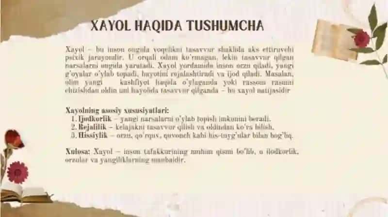 Xayol va tasavvurlar 2
