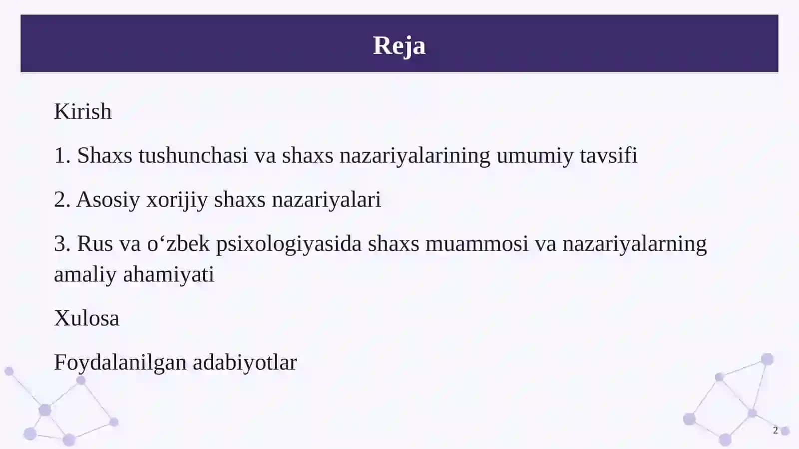 Shaxs nazariyalari 2