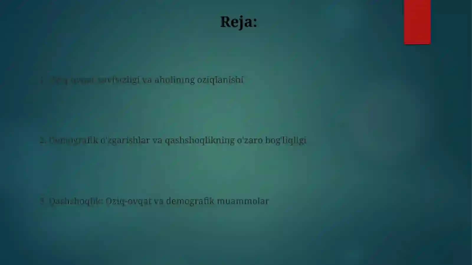Kambagʻallik oziq-ovqat va demografik muammolar 2