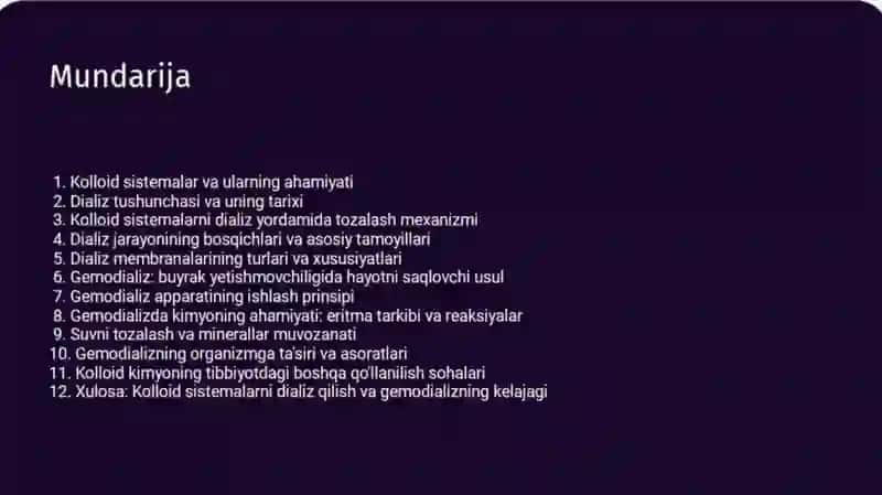 Kolloid eritmalarni dializ orqali tozalash 2