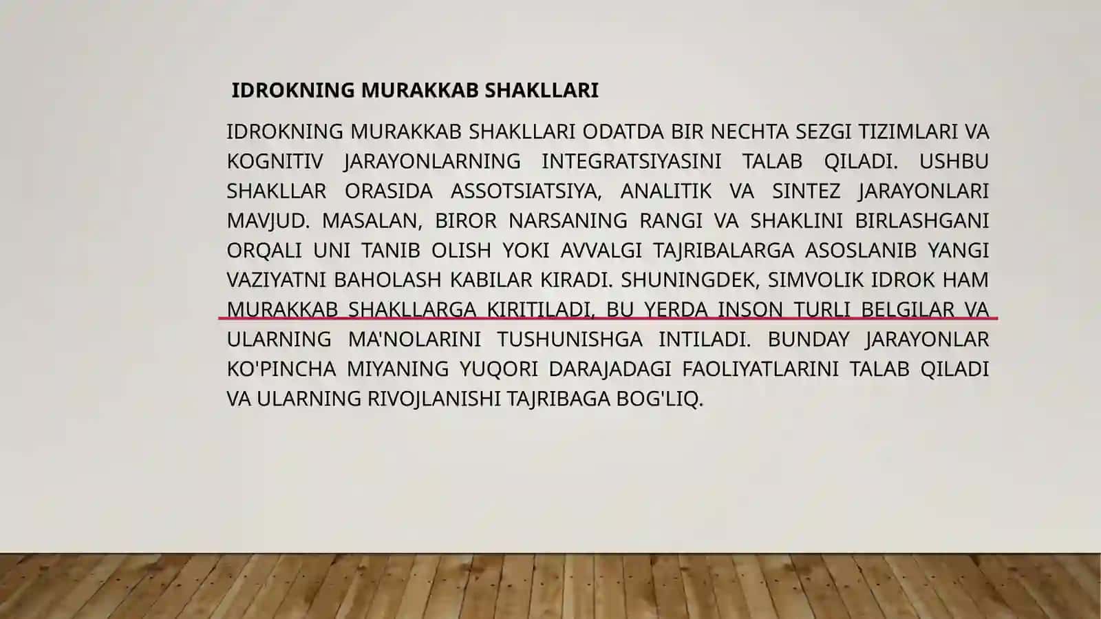 IDROKNING MURAKKAB SHAKILLARI VA O’RGANISH METODLARI 2