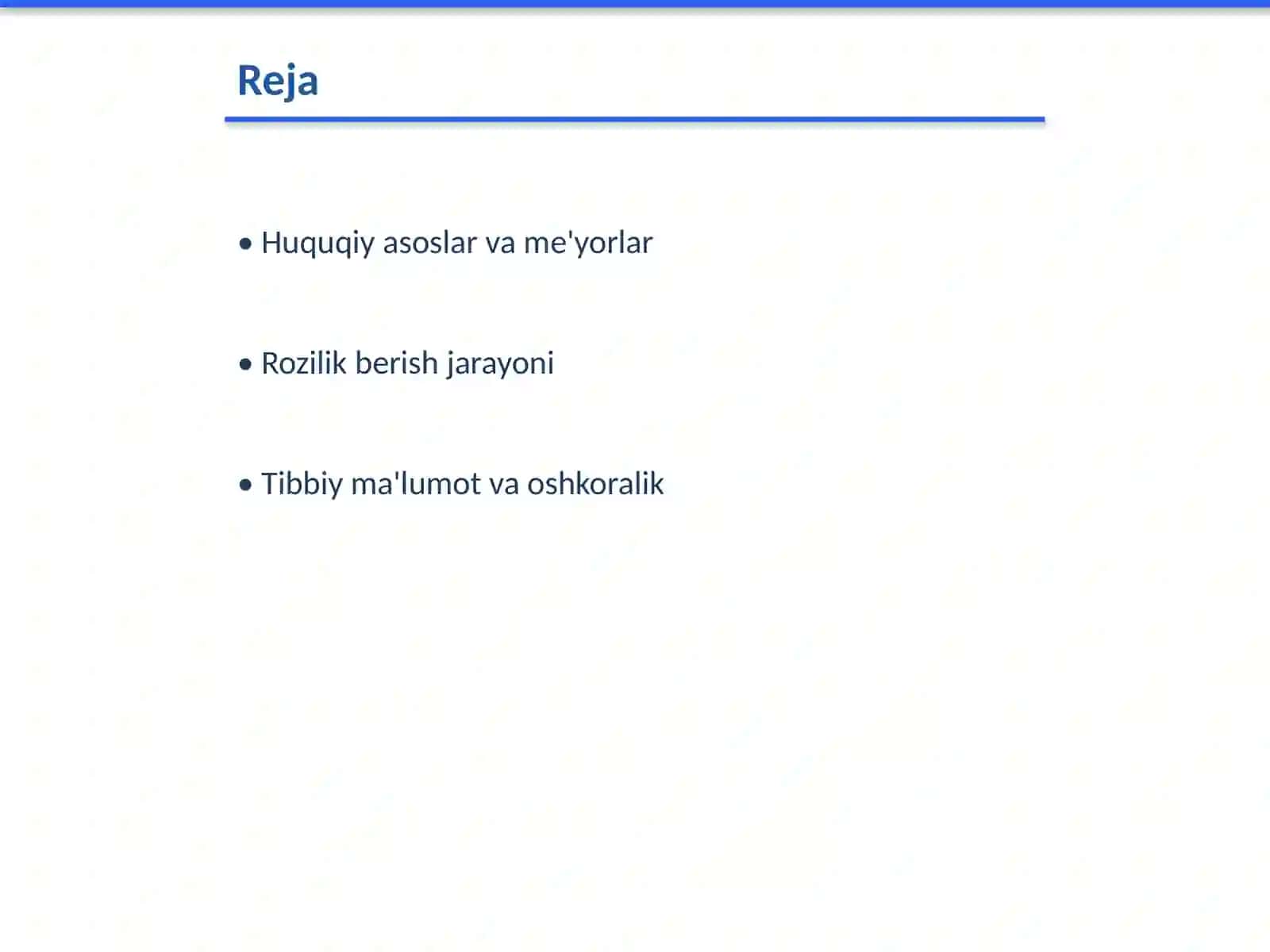 Даволанишга розилик бериш масаласи 2