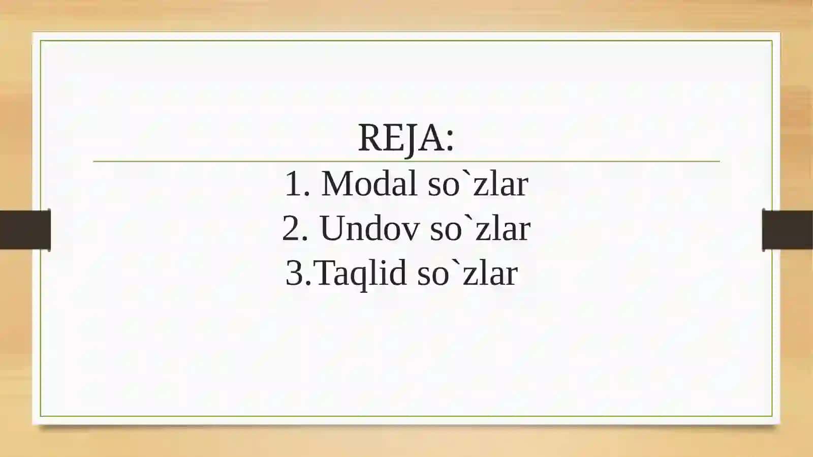 Modal soʻz, Taqlid soʻz, Undov soʻzlar 2
