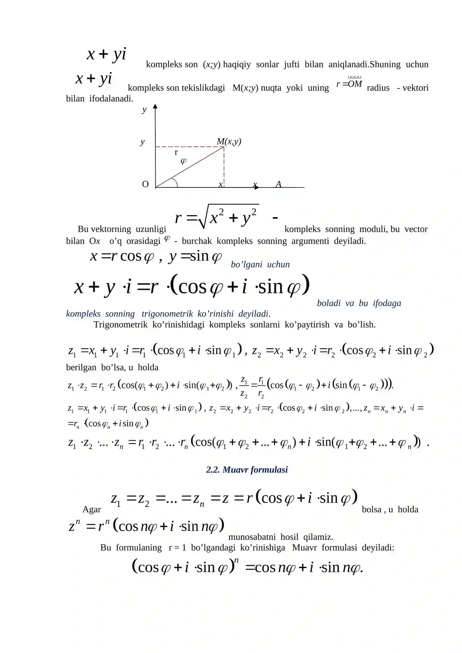 Kompleks sonlar 2