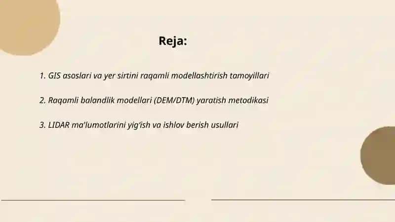Yer sirtini raqamli modellashtirishda GIS texnalogiyalaring orni 2