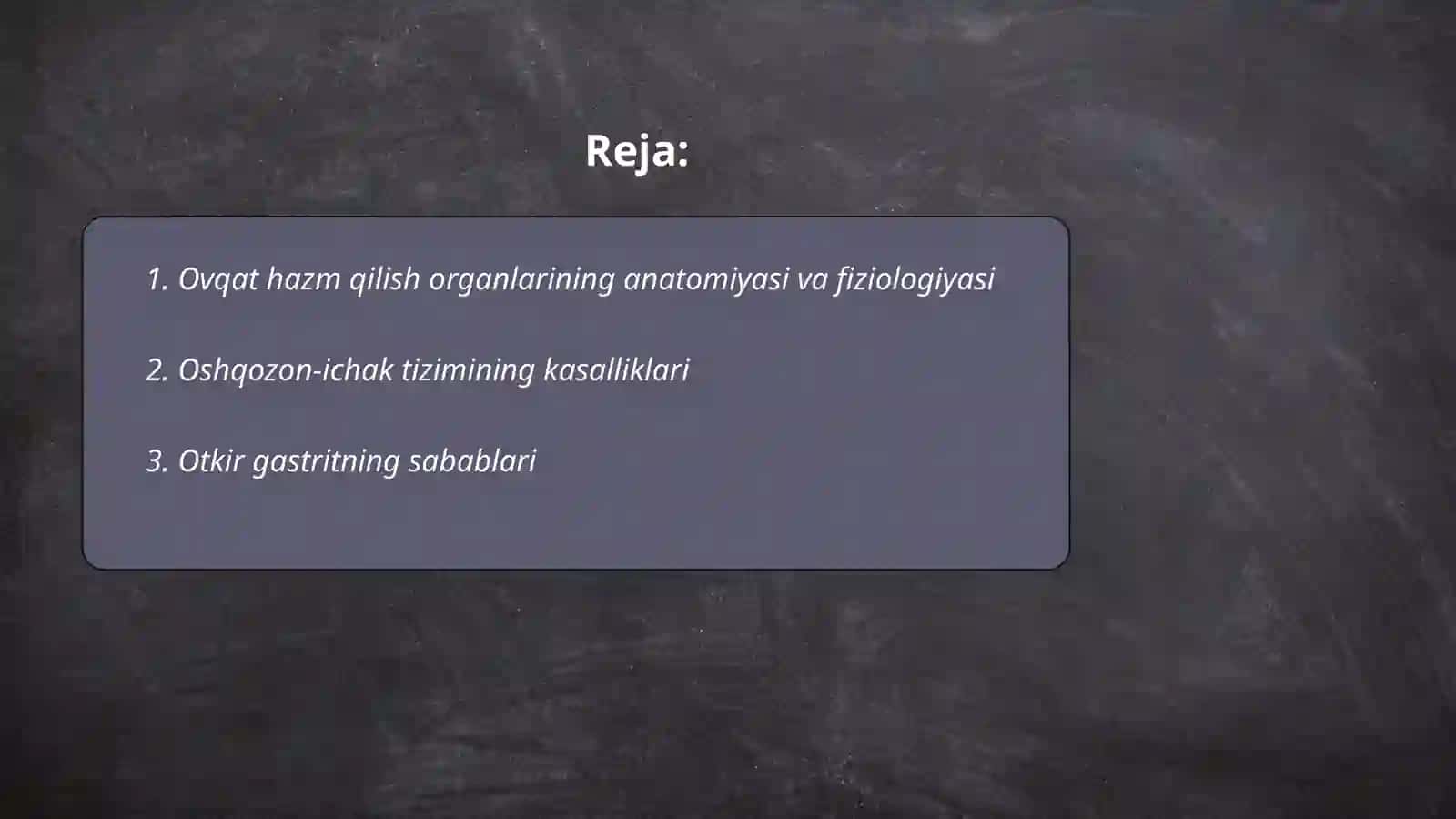 Ovqat hazim qilish azolari, kasaliklari otkir va surunkali gastiritlar sabablari kilinik belgilari davosi profilaktikasi 2