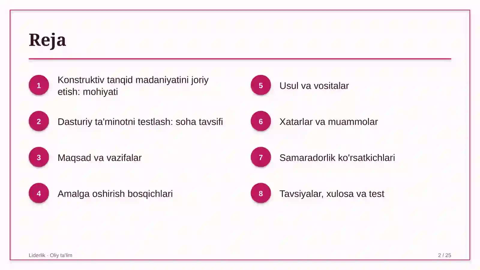 Konstruktiv tanqid madaniyatini joriy etish: mohiyati 2
