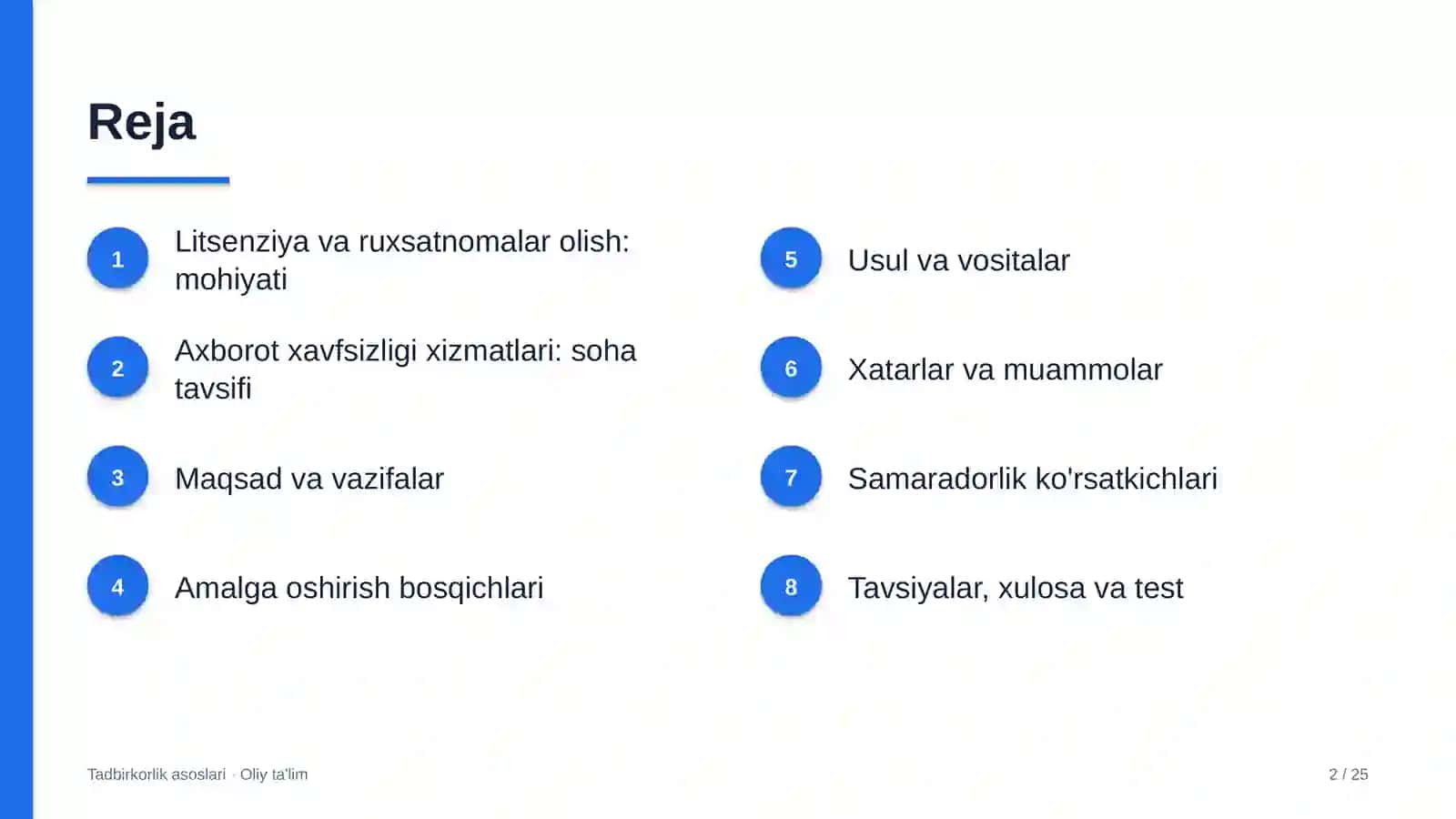 Axborot xavfsizligi xizmatlarida litsenziya va ruxsatnomalar olish 2