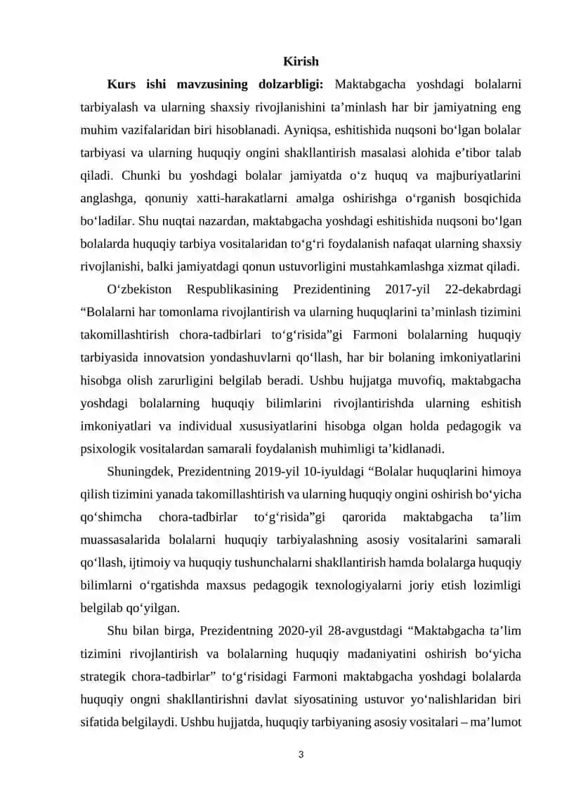 Maktabgacha yoshdagi eshitishida nuqsoni bo‘lgan bolalarda huquqiy tarbiyaning asosiy vositalaridan foydalanish 2