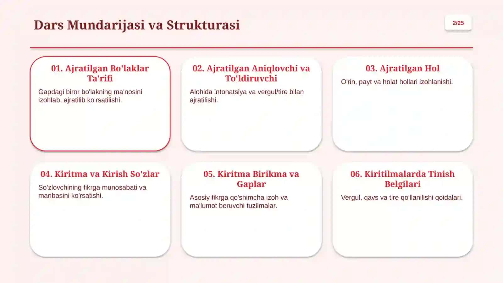 Ajratilgan Bo'laklar, Kiritma va Kiritilmalar 2