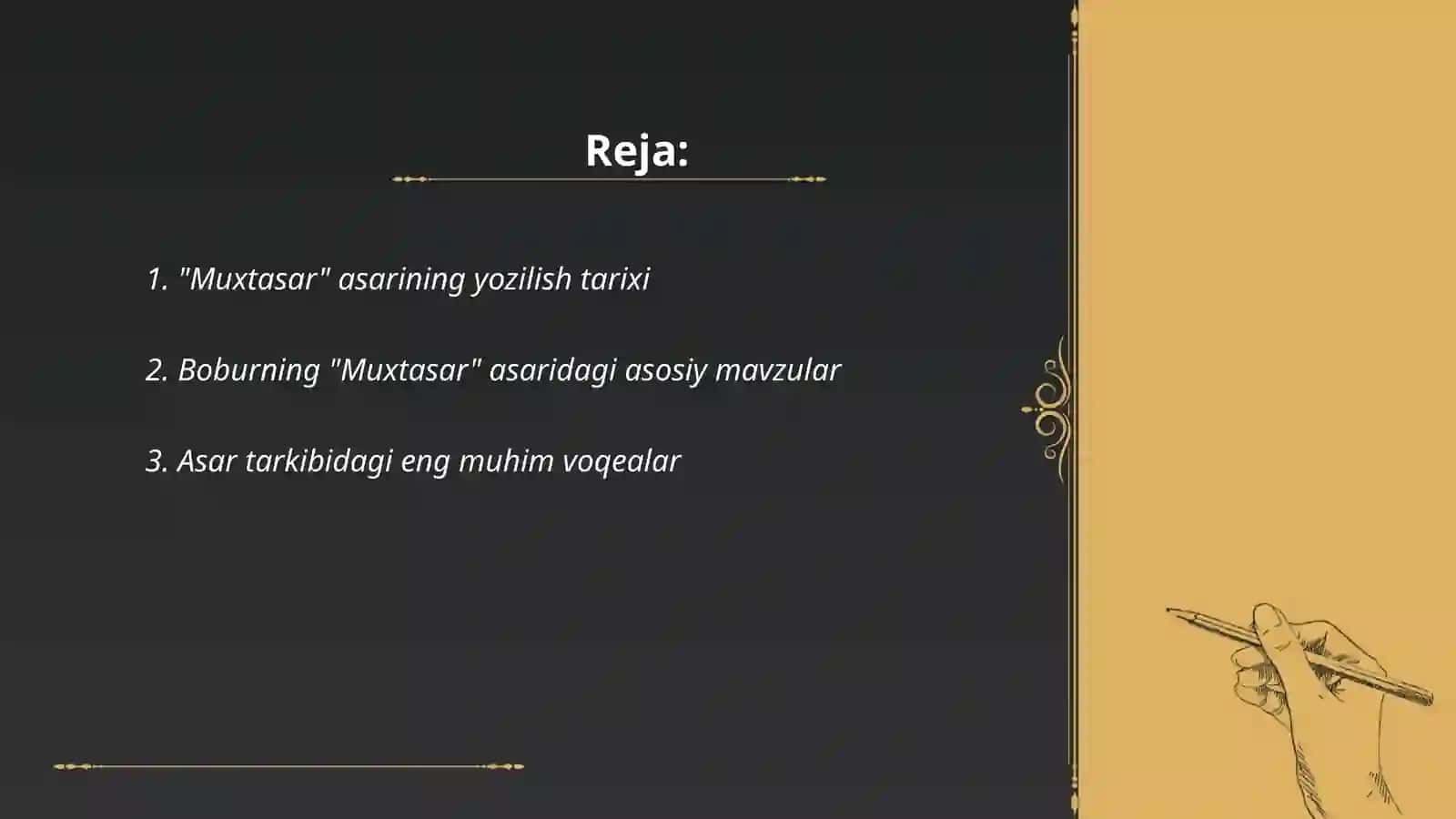 "Muxtasar" asari tahlili 2