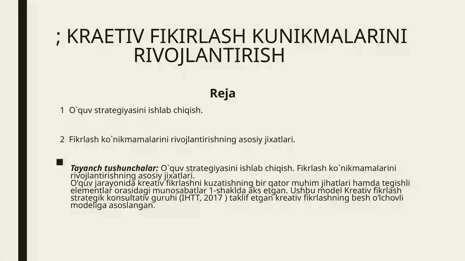 KREATIV FIKIRLASH KUNIKMALARINI RIVOJLANTIRISH 2
