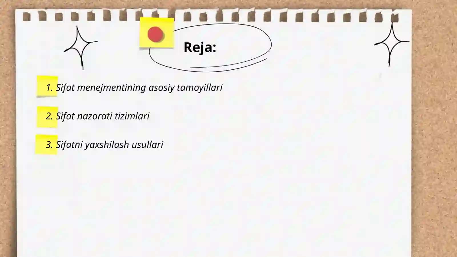 Loyihaning sifat menejmenti 2