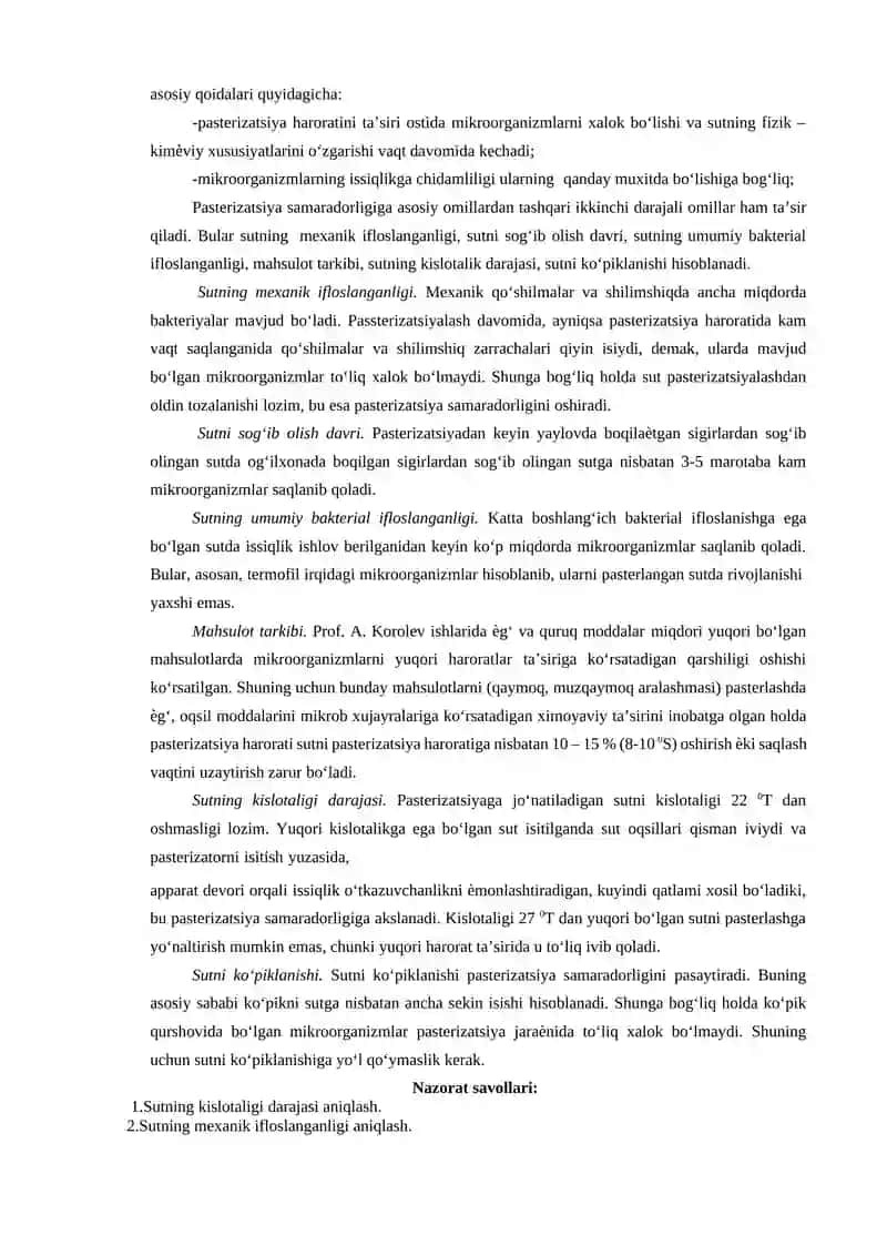 Sutning xususiyatlari issiqlik bilan ishlov berish tasiri 2