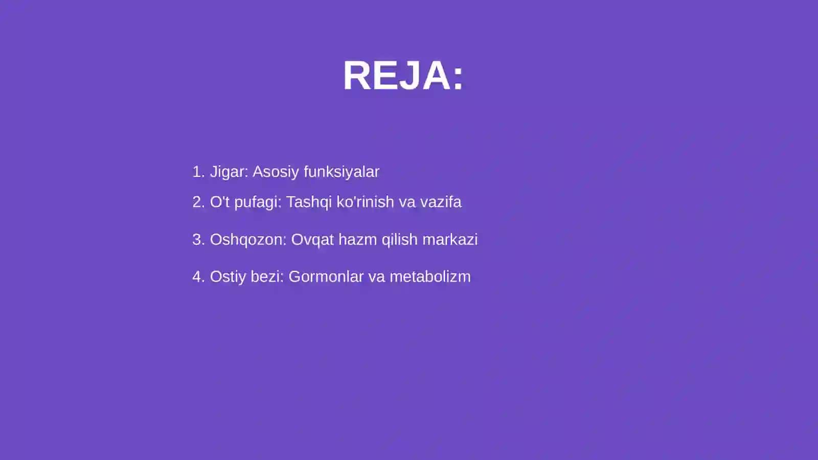 Anatomiya: Jigar õt pufagi osh qozon osti bezi qorin parda 2
