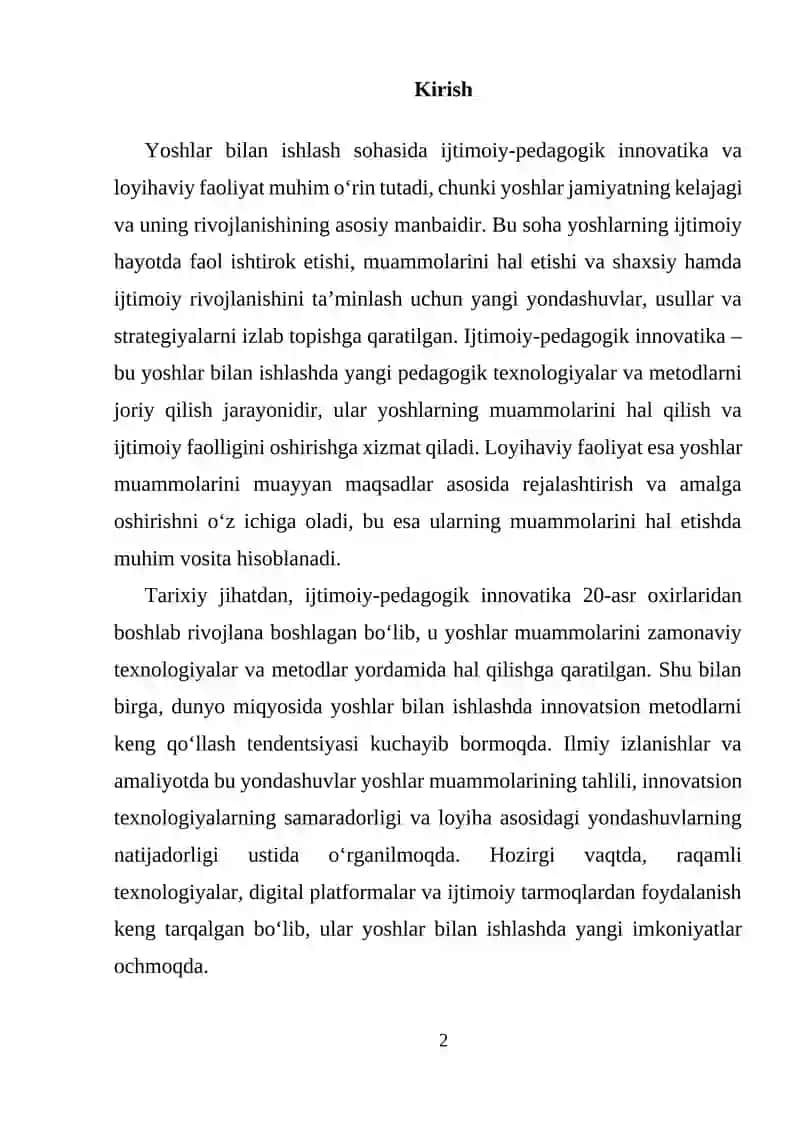Ijtimoiy-pedagogik innovatika va loyihaviy faoliyat 2