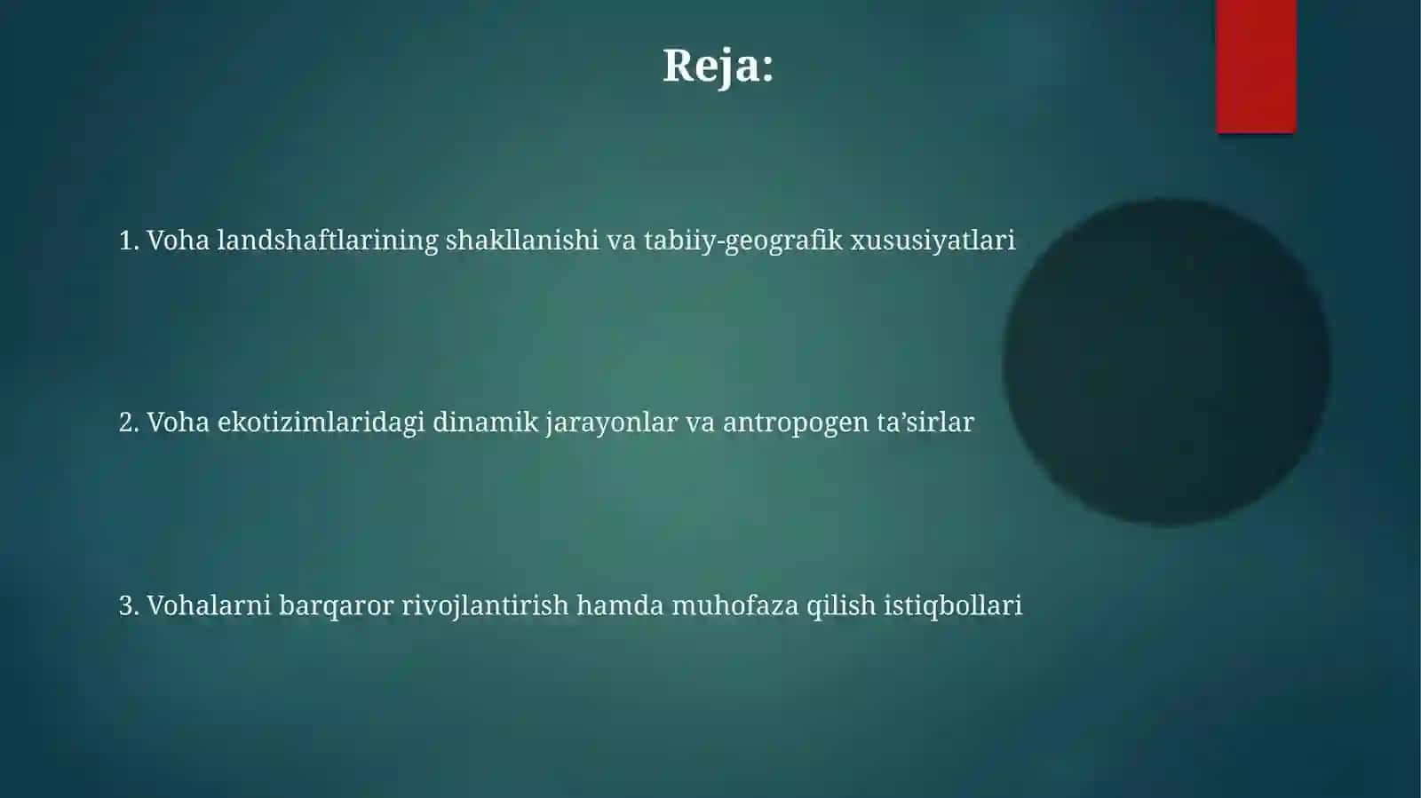 Voha landshaftlari va ularda yuz berayotgan tabiiy geografik jarayonlar tahlili 2