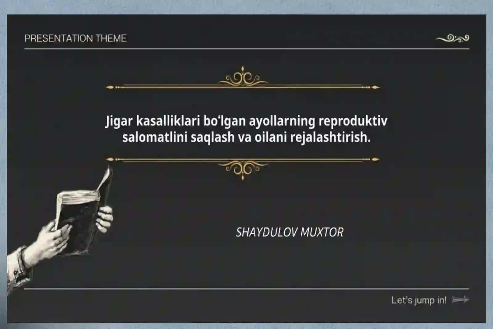 Jigar kasalliklari boʻlgan ayollarning reproduktiv salomatligini saqlash 2