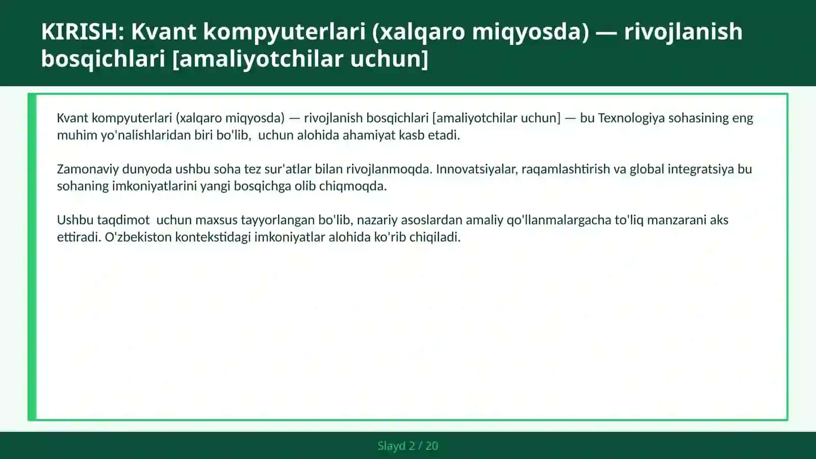 Kvant kompyuterlari (xalqaro miqyosda) — rivojlanish bosqichlari [amaliyotchilar uchun] 2
