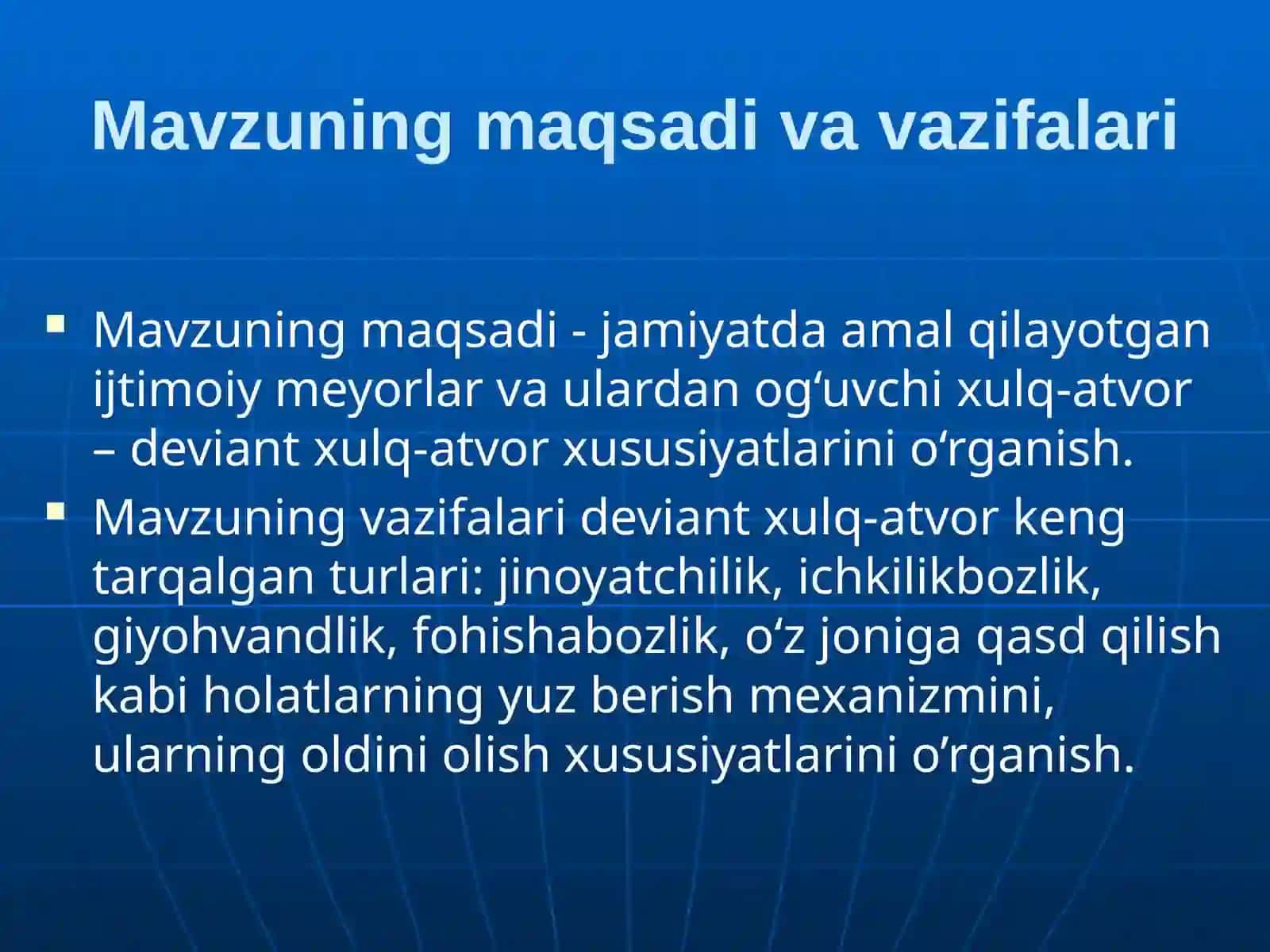 Ijtimoiy deviantlik va uning turlari 2