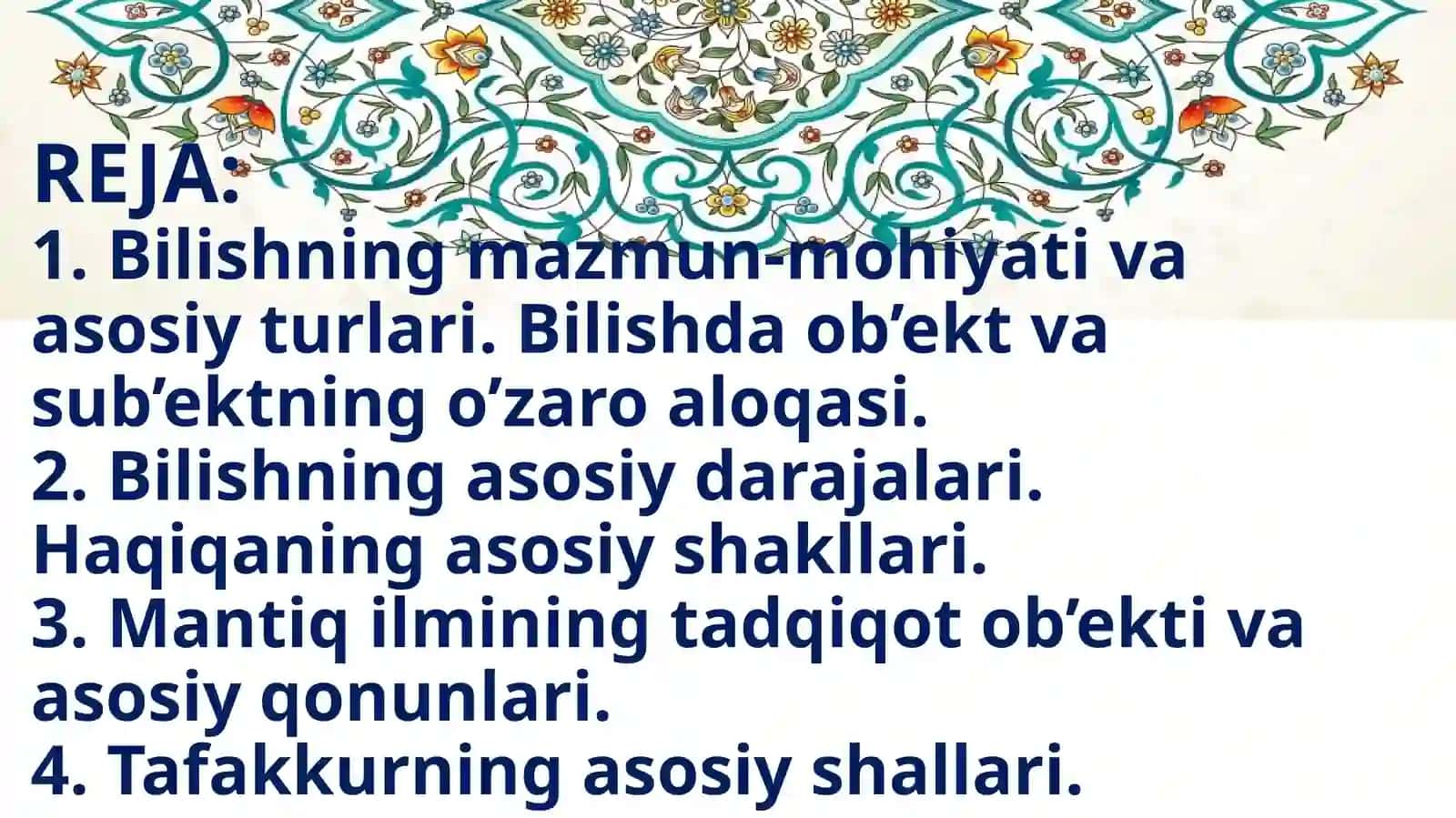 Bilish  falsafasi  (Gnoseologiya)  va  mantiq 2