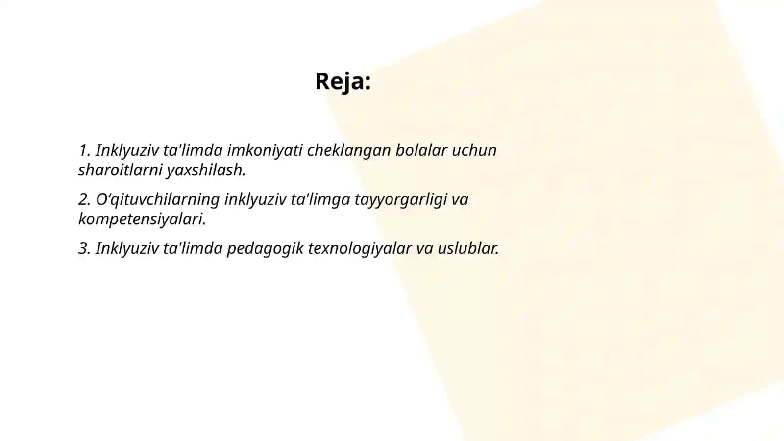 Inklyuziv ta'lim muammolarini oʻrganish 2