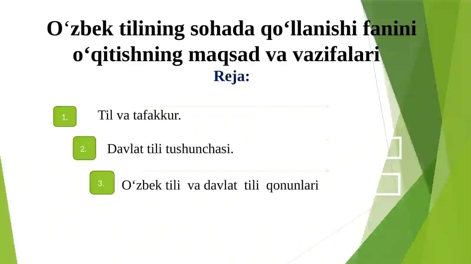 O‘zbektilining sohada qo‘llanishi fanini o‘qitishning maqsad va vazifalari 2