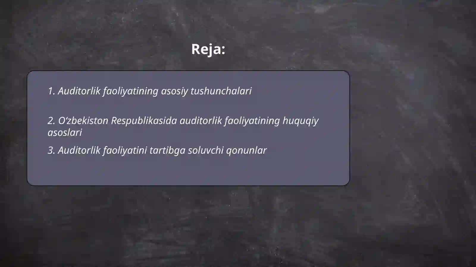 Oʻzbekiston Respublikasida auditorlik faoliyatining huquqiy asoslari 2