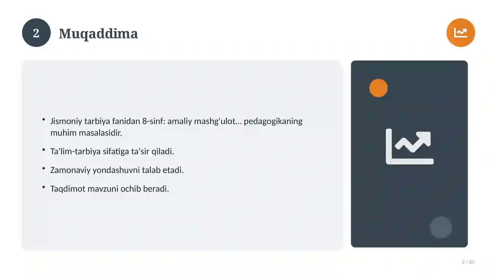 Jismoniy tarbiya fanidan 8-sinf: amaliy mashg'ulot ishlanmasi 2
