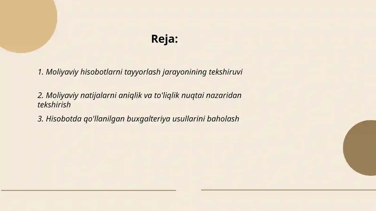 Moliyaviy natijalar toʻgʻrisidagi hisobot audit 2