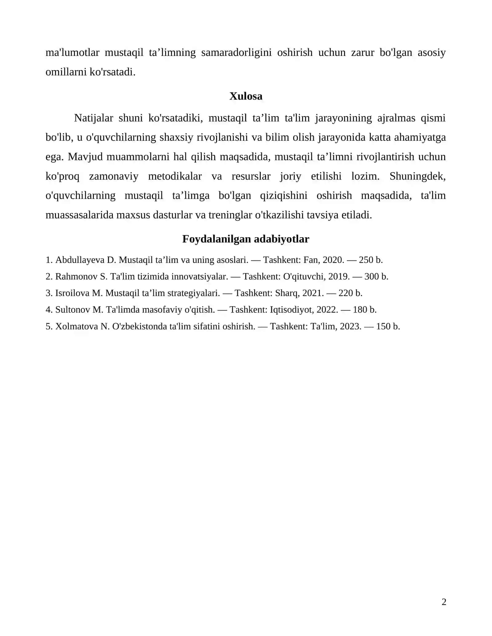 Mavzuning dolzarbligi 2